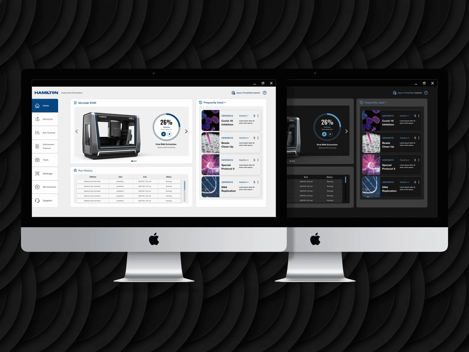 Hamilton Company design system — the unified UI shown across product surfaces