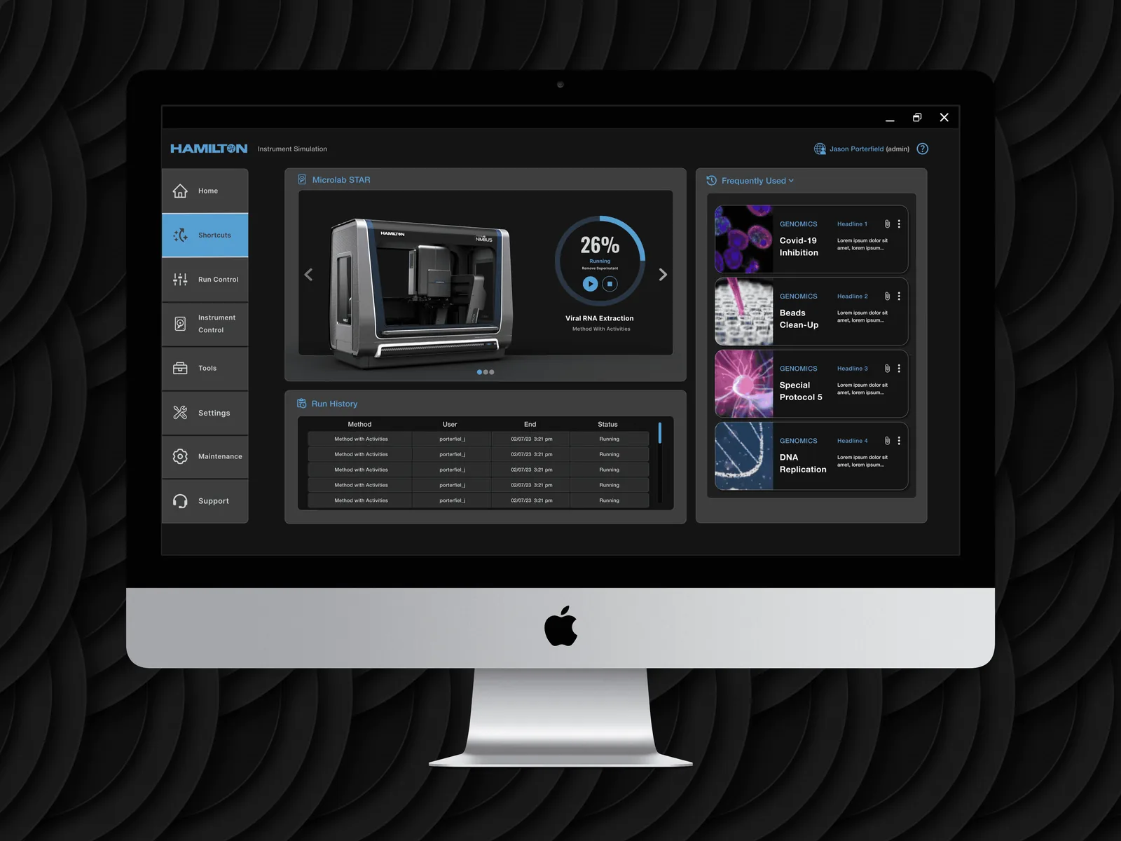 Hamilton Company — the approved dashboard direction on an enterprise desktop application